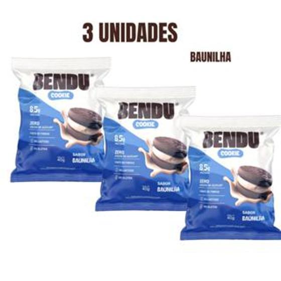 Imagem de Kit 3 und Cookies (Zero açúcar) (Zero Glúten) Morango, Baunilha e Avelã BENDÚ