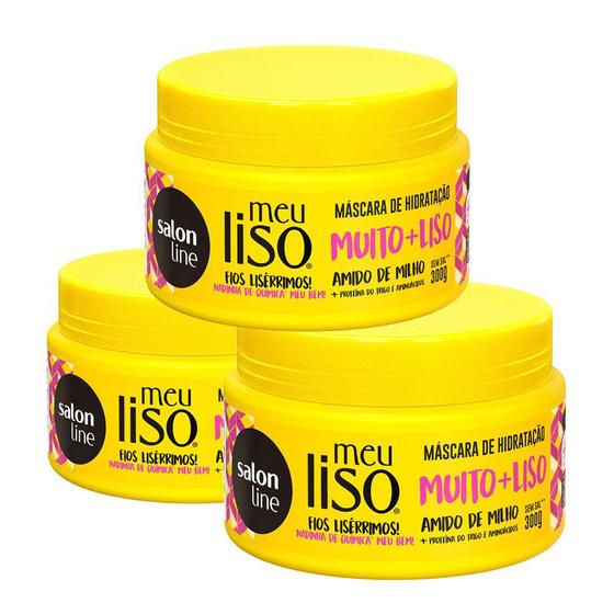 Imagem de Kit 3 Und Máscara Hidratação Salon Line Meu Liso Amido Milho 300g