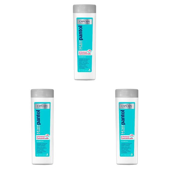 Imagem de Kit 3 Und Shampoo Capicilin Hairpantol D-pantenol Concentrado 250ml