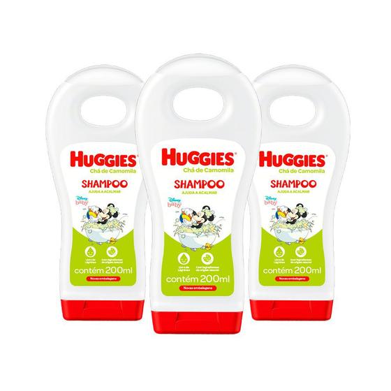 Imagem de Kit 3 Und Shampoo Huggies Turma Da Mônica Chá De Camomila 200ml