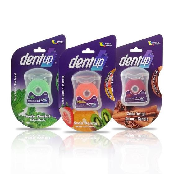 Imagem de Kit 3 Uni. Fio Dental Dentup 50M Menta Canela E Tutti Frutti