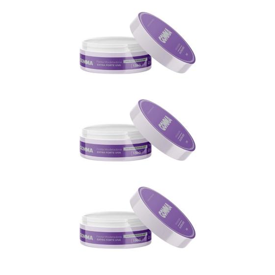 Imagem de Kit 3 Uni Pasta Modeladora Incolor Extra Forte Uva 150G Gomma