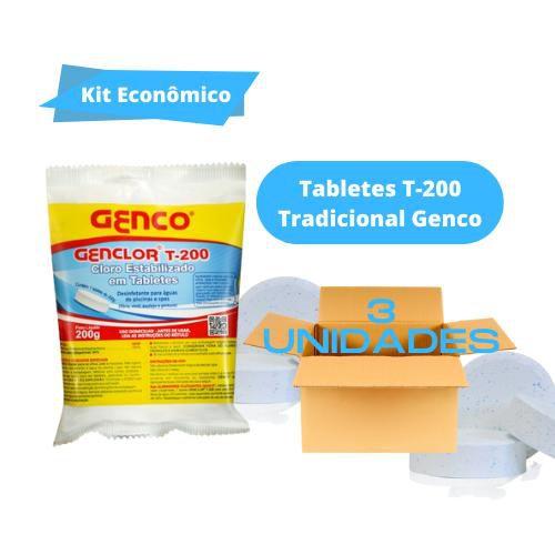 Imagem de Kit 3 Unid Tablete Cloro Tradicional Para Piscinas 200gr