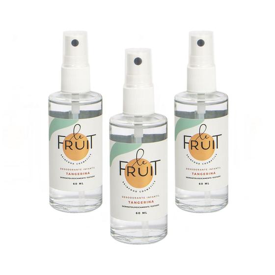 Imagem de Kit 3 Unidades Desodorante Infantil Tangerina -  Le Fruit - Vegano - Sem alumínio e parabenos, 60ml, em spray