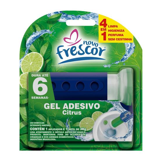 Imagem de Kit 3 Unidades Detergente Sanitários Gel Adesivo 38g COM APLICADOR Novo Frescor Dura até 6 Semanas