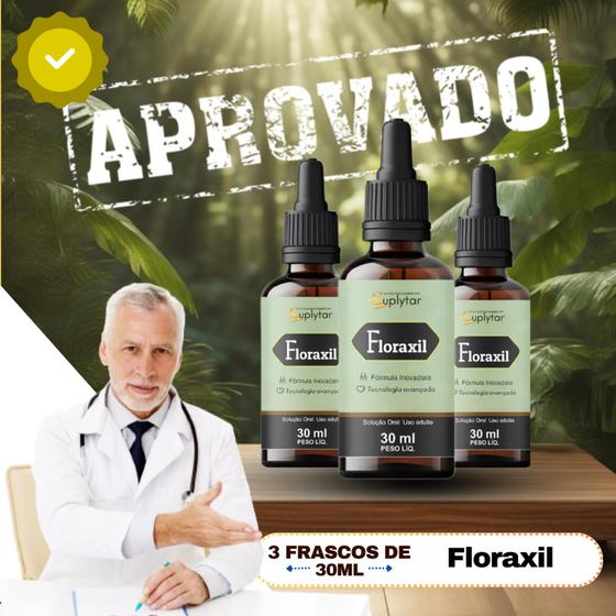 Kit 3 unidades Floraxil Oficial Eficaz 30ml Menor preço em Kit 3 unidades Floraxil Oficial Eficaz 30ml