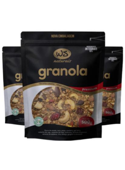 Imagem de Kit 3 Unidades Granola Premium Ws Naturais 500G