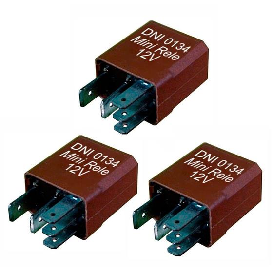 Kit 3 unidades - míni relé auxiliar - 12v - 40/30a - dni 0134 Menor preço em Kit 3 unidades - míni relé auxiliar - 12v - 40/30a - dni 0134