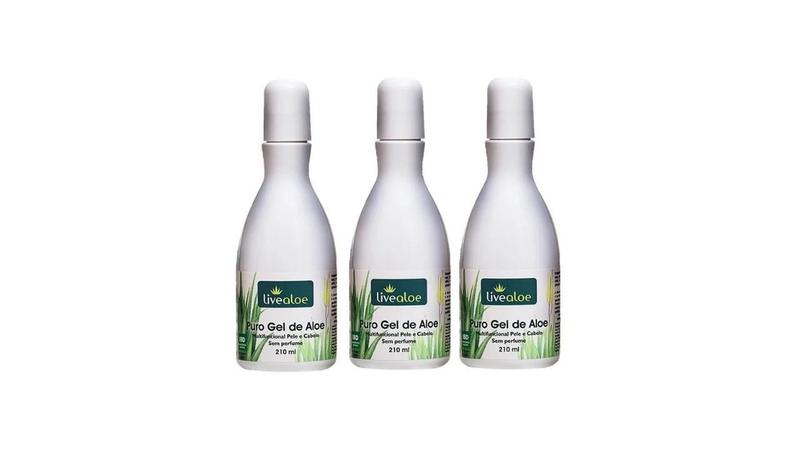 Imagem de Kit 3 Unidades Puro Gel De Babosa Orgânico Live Aloe 210Ml