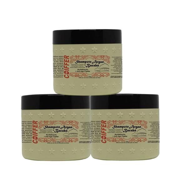 Imagem de Kit 3 unidades - shampote argan coiffer 350g