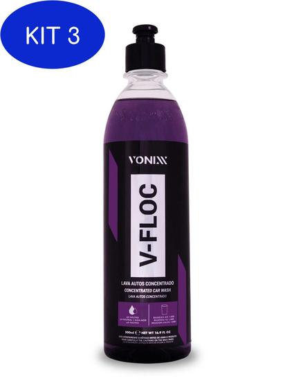 Kit 3 V-Floc Shampoo Neutro Lava Auto Super Concentra 500Ml Vonixx Menor preço em Kit 3 V-Floc Shampoo Neutro Lava Auto Super Concentra 500Ml Vonixx