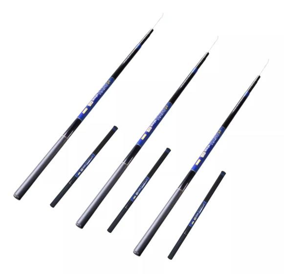 Imagem de Kit 3 Vara de Pesca Telescópica em Fibra de Vidro com Capa Protetora de Mão Retrátil Caniço com 3 Metros a 5 Metros