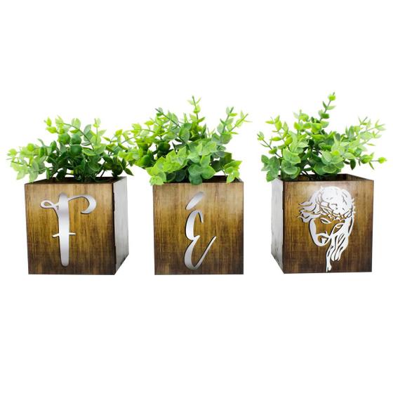 Imagem de Kit 3 Vaso Planta Artificial Home 