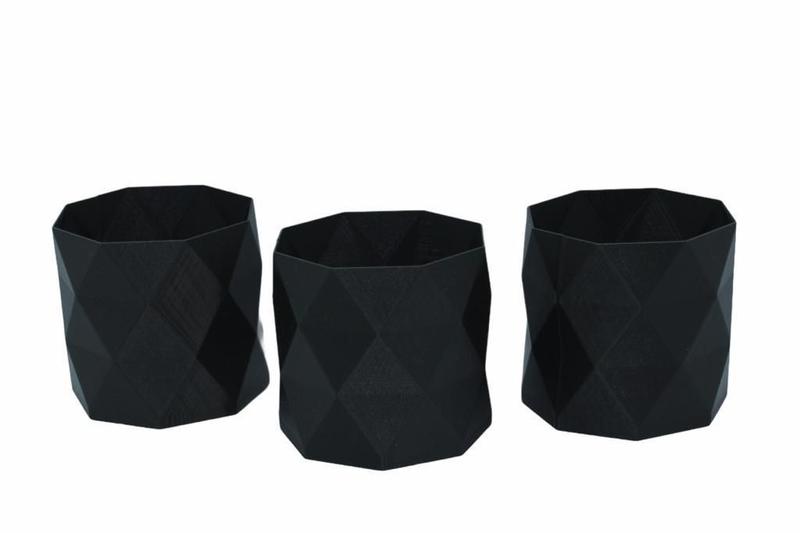 Imagem de Kit 3 Vasos De Planta Suculenta Cacto - Preto