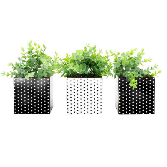 Imagem de Kit 3 Vasos Planta Artificial Quarto Cozinha 