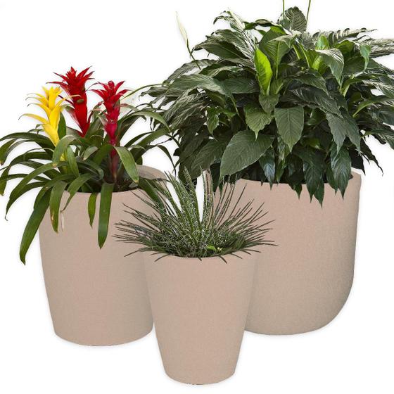 Imagem de Kit 3 Vasos Planta Variados Polietileno Varanda Jardim CD14