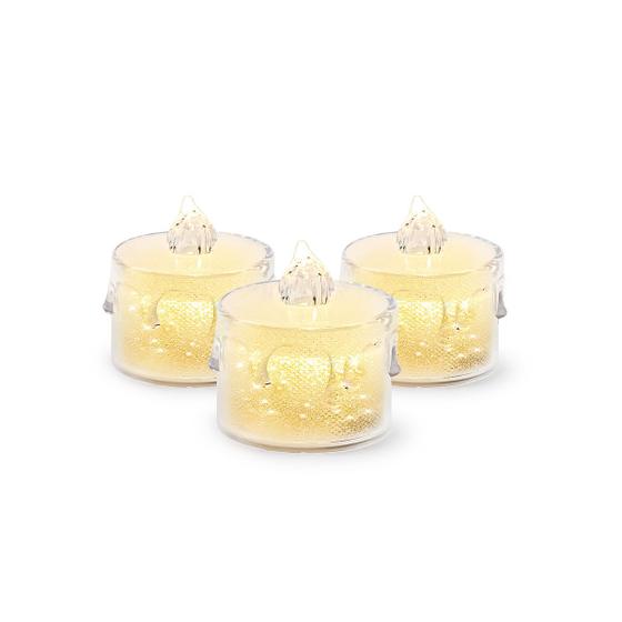 Imagem de Kit 3 Velas De Led Transparente Luz Noturna Acrilico Linda