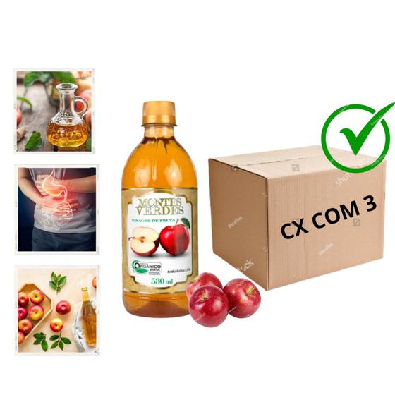 KIT 3 Vinagre De Maçã Orgânico 5% Acidez - Montes Verdes Menor preço em KIT 3 Vinagre De Maçã Orgânico 5% Acidez - Montes Verdes