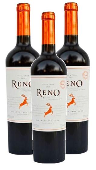 Imagem de Kit 3 Vinho Chile Reno Cabernet Sauvignon Tinto Garrafa