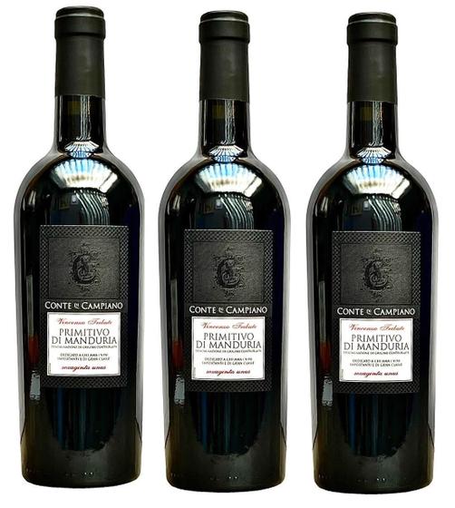 Imagem de Kit 3 Vinho Conte Di Campiano Primitivo Di Manduria 750Ml