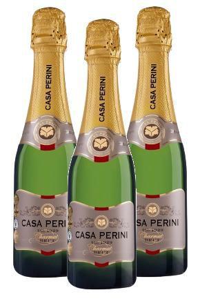 Imagem de kit 3 Vinho Espumante Branco Brut Casa Perini Charmat 375ml