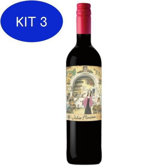 Kit 3 Vinho Julia Florista Tinto 2019 Vidigal wines Vinho