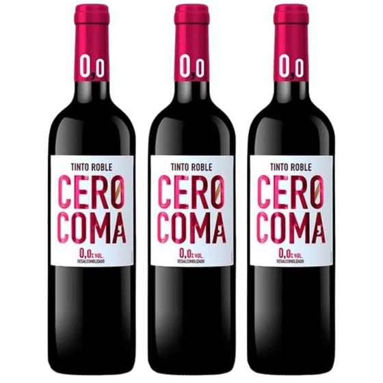 Imagem de Kit 3 Vinho Sem Álcool Cero Coma Tinto - 750Ml Espanha