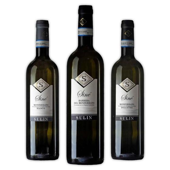 Imagem de Kit 3 Vinhos Siné Sulin uvas Barbera, Dolcetto e Monferrato Bianco vinícola Gérard Bertrand
