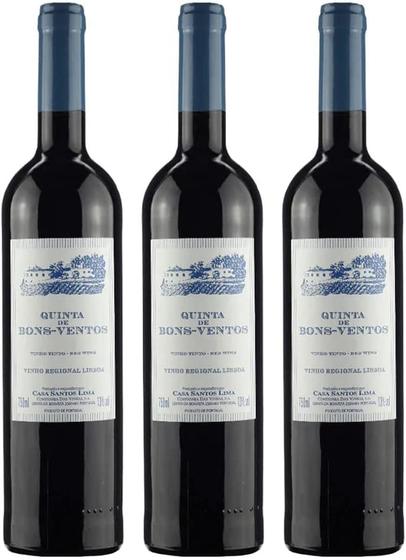 Kit 3 Vinhos Tto Português Quinta De Bons Ventos 2019 750ml Menor preço em Kit 3 Vinhos Tto Português Quinta De Bons Ventos 2019 750ml