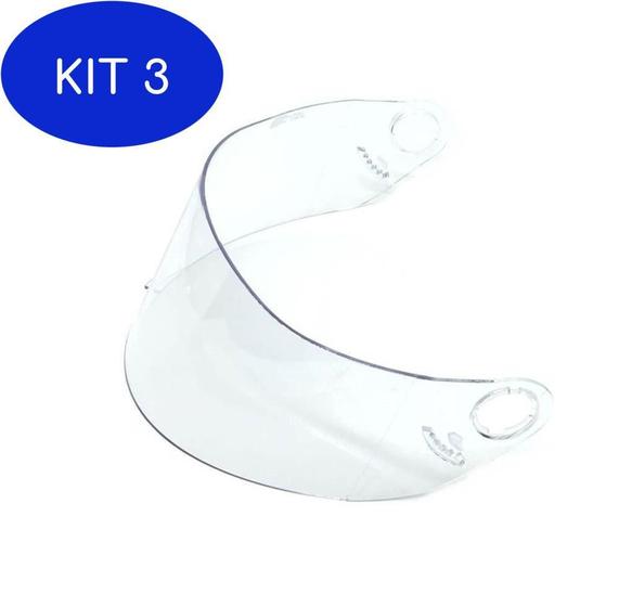 Imagem de Kit 3 Viseira Para Capacete Mixs Fokker Mx5 Blade - Cristal