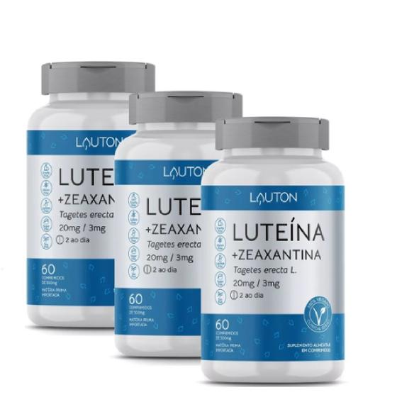 Imagem de Kit 3 x Luteína 20mg Zeaxantina 3mg Lauton 60 comp Vegano