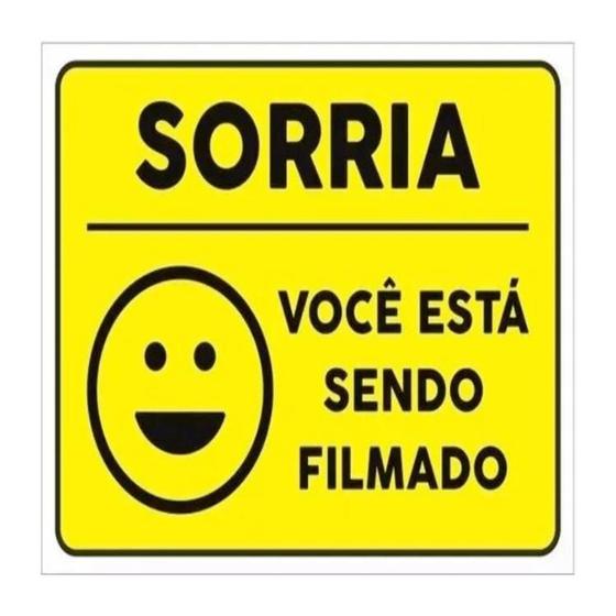 Imagem de Kit 3 X Placa Sorria Você Esta Sendo Filmado