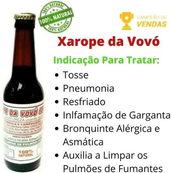 KIT 3 Xarope Da Vovó Isabel 100 % Natural - 03 unidades Menor preço em KIT 3 Xarope Da Vovó Isabel 100 % Natural - 03 unidades