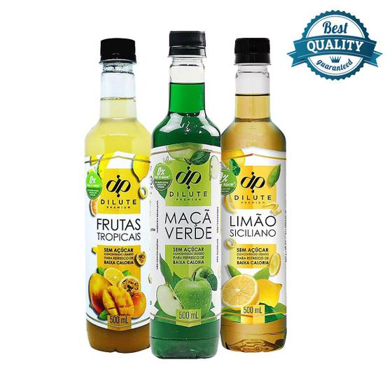 Kit 3 Xaropes Dilute Soda Italiana Zero Açucar 500ML Xarope para Bebida Magazine Luiza