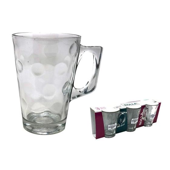 Imagem de Kit 3 Xícaras De Vidro Reforçadas Para Café Chá Chocolate Quente 255ml