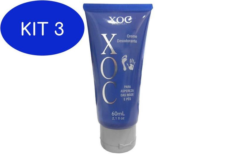 Imagem de Kit 3 Xoc Evolution Creme Desodorante Para Aspereza Dos Pes