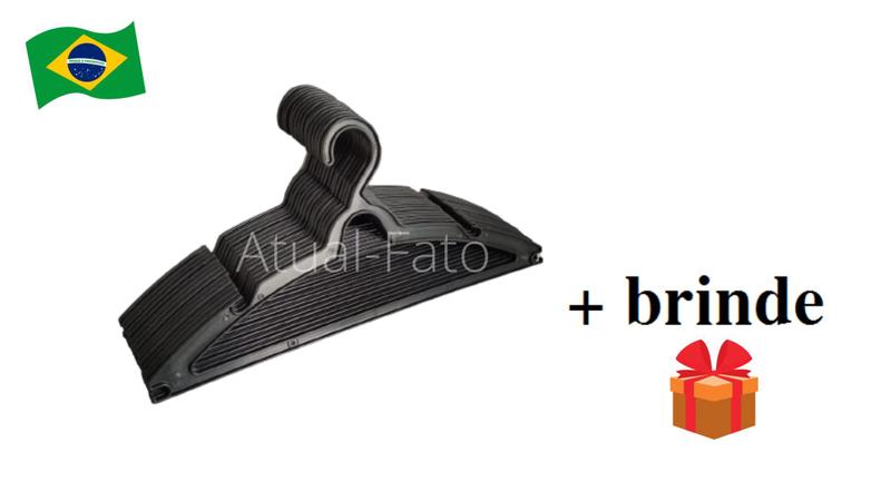 Kit 30 Cabides Adulto Preto Reforçado Flexivel Resistente. Menor preço em Kit 30 Cabides Adulto Preto Reforçado Flexivel Resistente.