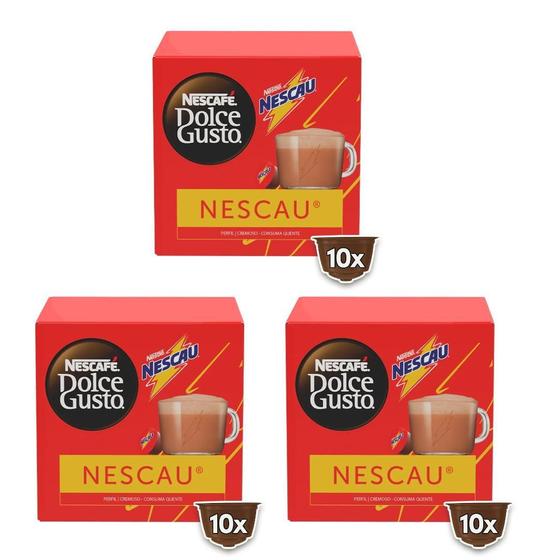 Imagem de Kit 30 Cápsulas Achocolatado Nescau Nescafé Dolce Gusto 3 Cx