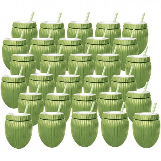 Kit 30 Copos de Coco Verde com Canudo 800 Ml Injetemp Menor preço em Kit 30 Copos de Coco Verde com Canudo 800 Ml Injetemp