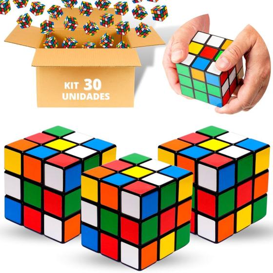 Imagem de Kit 30 Cubo Mágico Pequeno Colorido Prenda Lembrancinha