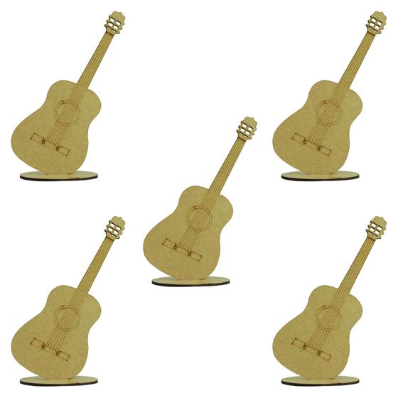 Imagem de KIt 30 Enfeite de Mesa Violão Grand Concert C/ Base 19,5cm Madeira MDF