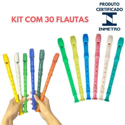 Imagem de Kit 30 Flauta de Brinquedo Para Crianças Cores Sortidas Musica Prenda Flautinha De Brincar