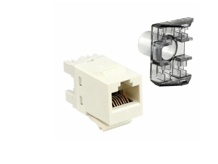 Imagem de Kit 30 Keystone Femea Amp/Commscope Cat6E Branco 1375055-3