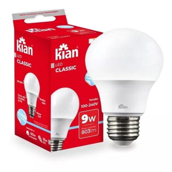 Imagem de Kit 30 Lampada Bulbo 9w Led Branco Frio 6500k Comércio Casa