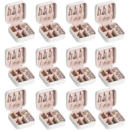 Imagem de kit 30 mini Porta Joias Com Divisória portatil varias cores lembrança festa 15 anos casamento evento