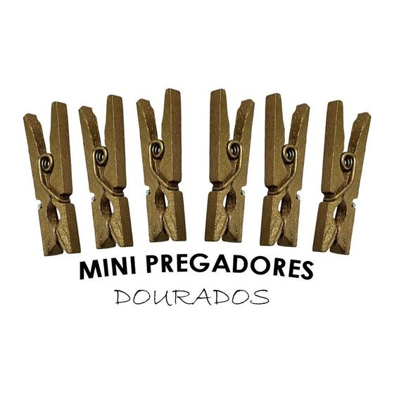 Imagem de Kit 30 Mini Pregador Prendedor de Madeira para Fotos Artes