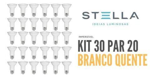 Imagem de Kit 30 Par 20 Stella 5,5w 3000k Branco Quente - Sth9020/30