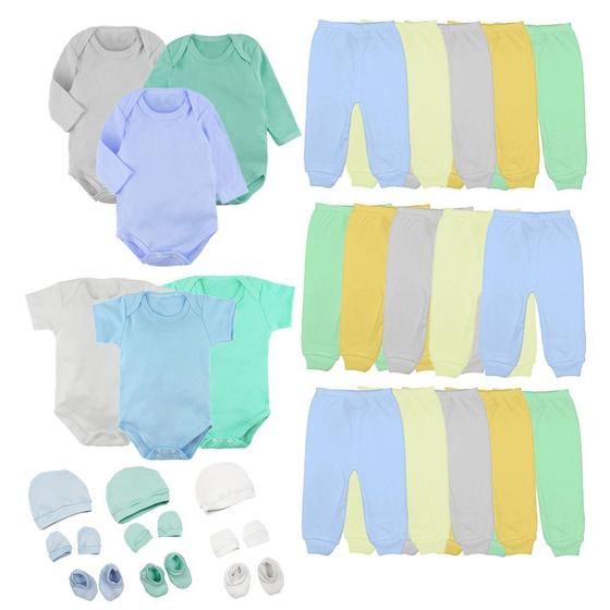 Kit 30 Peças Roupas Bebê Enxoval Para Recém Nascido Algodão Menor preço em Kit 30 Peças Roupas Bebê Enxoval Para Recém Nascido Algodão