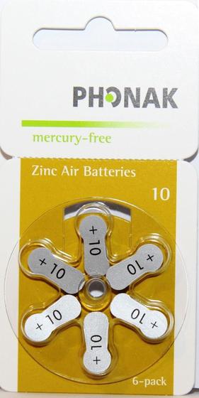 Imagem de Kit 30 Pilhas Phonak P10 Mercury Free