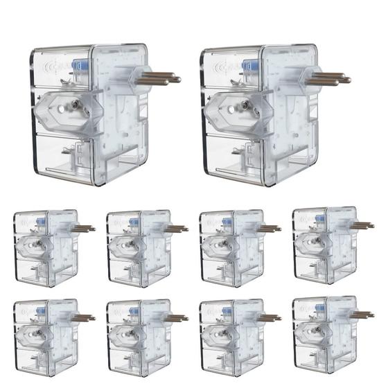 Imagem de Kit 30 Protetor Contra Surtos 10a 3 Tomadas 3 Pinos Transp